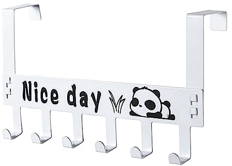 Echehi Over Door Hanger with 6 Hooks for Hanging Towels, Hats, Clothes, Keys. Sturdy Door Hangers for Bedrooms Living Room, Bathroom. White