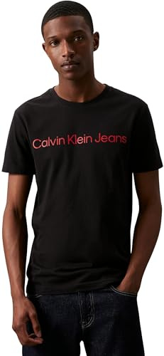Calvin Klein Uomo T-Shirt Maniche Corte Core Institutional Logo Slim Tee Scollo Rotondo, Nero (CK Black/Salsa), XXL