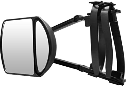 Riloer Specchio da traino per auto con supporto di montaggio regolabile, rimorchio per roulotte a doppia vista, estensione per specchietto da traino, confezione da 1/2