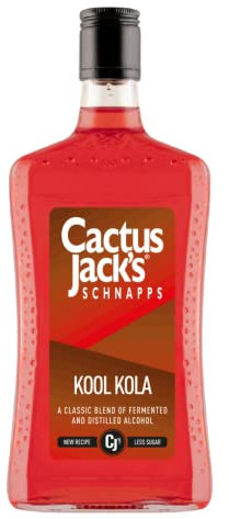 Cactus Jack's Cola Kick sour schnapps, Cola Flavoured Alcohol Liqueur made for shots, mixed alcoholic drinks and cocktails 700ml 15% ABVl