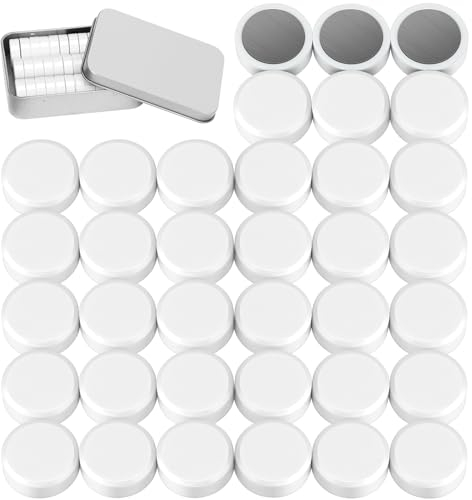 Wukong 36 Stück Circle Magnete für Whiteboard, Weiß Fridge Magnete für Magnettafel, Schule, Seminare, Kühlschrankmagnet Schließfächer und Foto Ø 20 mm, 8mm Dicke