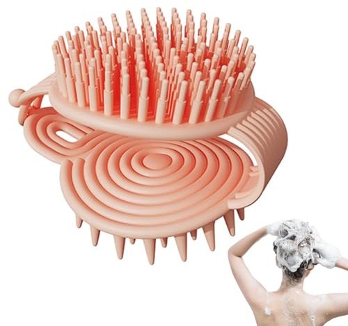 Haar-Shampoo-Bürste – Doppelseitiges Kopfhautmassagegerät, Haarschrubber, Shampoo-Kopfhautbürste, 12,9 x 7,6 x 3,6 cm, multifunktionale -weiche Kopfhautbürste, universell für Kinder, Mädchen, | Kopfhaut-Peeling, nasser und trockener, manueller Kopfhautpflege-Schrubber für Frauen, Männer, ältere Menschen