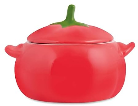 Contenitore in ceramica per formaggio o zucchero forma pomodoro 12 cm