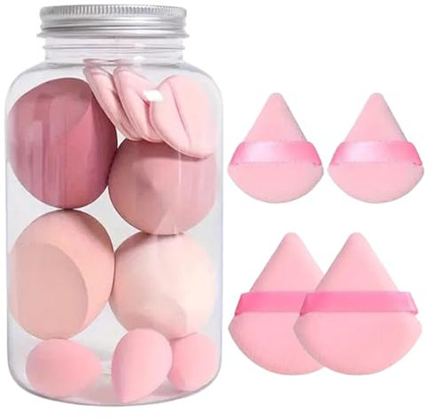 14Stück Make Up Schwamm Set, Schminkschwamm, Makeup Schwamm Ei, Make Up Sponge Nass Und Trockenanwendung Für Foundation, Schwämme Blender Für Flüssigkeit Foundation Puder Sonnenschutz Und Creme
