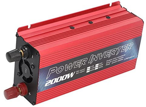 Convertitore di Potenza per Auto 2000 W Convertitore a Onda Sinusoidale Modificata a Basso Rumore in Lega di Alluminio per la Ricarica Universale (220V)