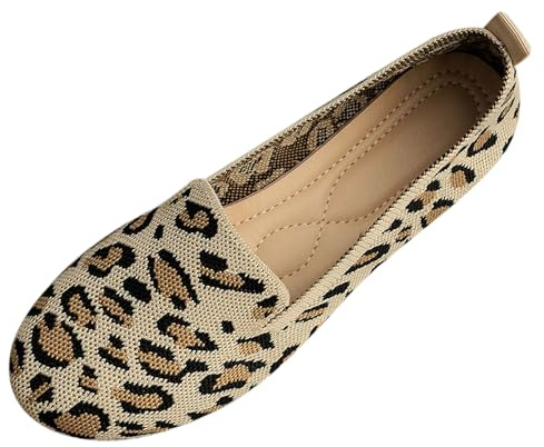 Zapatillas de bailarinas deportivas para mujer, zapatos clásicos de verano, ligeros, antideslizantes, elegantes, cómodas, planas, A26 Marrón, 41 EU
