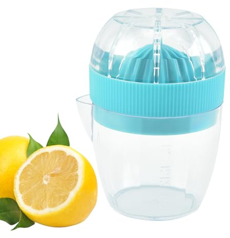 Citrus Juicer, Small Manual Juicer with Measuring Juicer and Strainer, Portable Kitchen Utensil, Multi-Function Fruit Juicer Lemon Squeezer for Home Outdoor