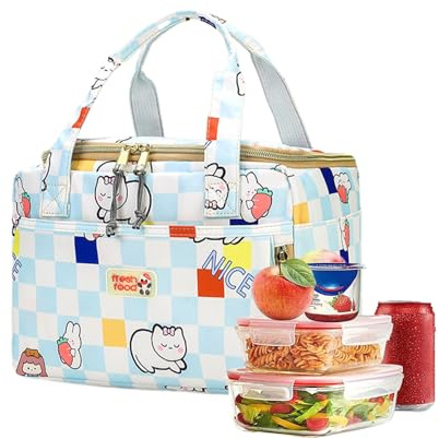Lonchera de dibujos animados – Lonchera aislada para gatos, bolsas térmicas con diseño a prueba de fugas, de almuerzo reutilizable con material duradero, accesorio escolar, bolsas para niños