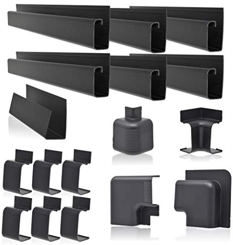 J Channel Cable Raceway System, 100” Total, Cable/Wire Management Solution for Desk, Home, Office, Kitchen, or Workshop, Includes Couplers to Cover Gaps & Solution for Power Blocks & Outlet Strips
