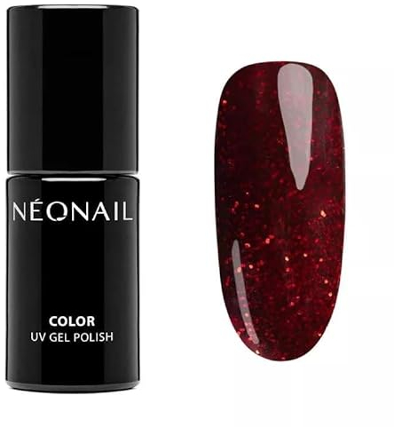 NÉONAIL Rot Glitzerlack UV Nagellack Alizee UV LED 5712-7, 7.2 ml