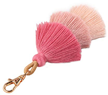 jiheousty Handgemachte Frauen Bunte Boho Pom Pom Quaste Tasche Charme Schlüsselanhänger Mode Jewerly