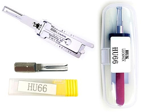 TPM Go HU66 Pick- und Lesewerkzeug-Kombination, HU66 2-in-1-Picking-Werkzeug, HU66 Power-Schlüssel, HU66 Schnellöffnungswerkzeug, HU66 3-in-1-Picking-Set für Auto