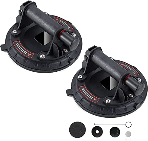 Saugheber,2 Stück Glasheber,8Glassauger Saughalter,Vakuumheber mit Handpumpe für Glas,Bodenfliesen, Marmorplatten,Fenster, Industrielle Nutzung,Großer Umzug