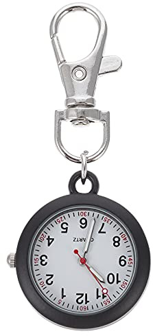 UKCOCO Krankenschwester Uhr Taschenuhr Schwesternuhr Ansteckuhr Quarzuhr Krankenschwesteruhr Analoge Quarzwerk Pflegeuhr Pflege Pulsuhr Fob Uhr Geschenk für Arzt Damen Mädchen