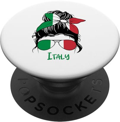 Italienisches Mädchen aus Italien Flagge Italien Frauen Italien Mädchen PopSockets Klebender PopGrip