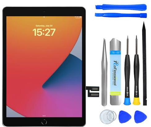 NB+ Écran Tactile Pour iPad 7ème 8ème Génération 10.2” Écran de remplacement 2019 2020 Digitizer Adhésif Pré-installé,No Home Button(modèle:A2197 A2198 A2200 A2270 A2428 A2429 A2430 (Noir)