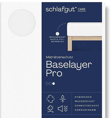 schlafgut Pro Molton Matratzenschoner 160x200 cm wasserdicht, Baumwolle | Matratzenauflage, wasserdichter Matratzenschutz, 100% Baumwolle, atmungsaktiv, mit Eckgummis, OEKO-TEX