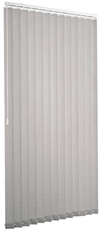 Ventanara® Lamellenvorhang durchgehende Schiene Komplettset Vertikaljalousie 89mm inkl. Montagematerial (Grau (raumverdunkelnd), 290 x 180 cm)