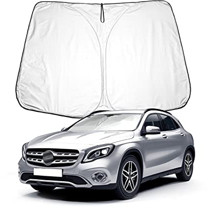BIXUAN X156 Sonnenschutz kompatibel mit Mercedes Benz GLA X156 2013-2019 Windschutzscheibe für das Auto Frontscheibenabdeckung Windschutz für X156 Frontscheibe Blockiert UV Abdeckung Faltbar