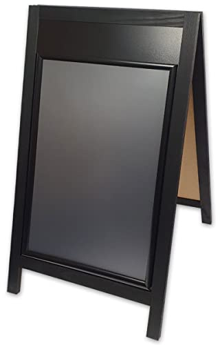 A-Board Double Side Wooden Pavement Sign Snap Frame Poster Display Stand (Wooden Frame only, A0)
