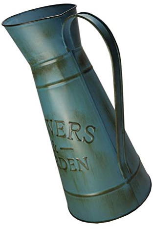 MARURY Galvanized Bucket Rustic Galvanized Vase Flower Planters Milk Can Farmhouse Style Vase Farmhouse Bucket Pots Pitcher Jug Decor Blue Pitcher Vase