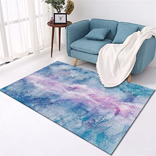 DJHWWD Teppich Antirutsch auslegeware Blauer rechteckiger Schlafzimmer Niederflor Wohnzimmer Bodenmatte Schmutzabweisend waschbar rutschfest 40X60CM