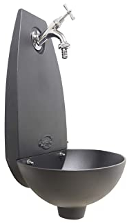 Fonderia Bongiovanni | Fontaine de Jardin | Fontaine Murale | Modèle Tebe | avec Robinet Laiton Chromèe | pour Maison Jardin | Fontaine d'extérieur| Fontaine de Jardin extérieur