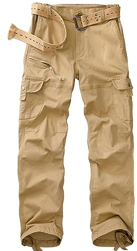 yeyity Pantalon cargo/de randonnée/d'extérieur/de jogging/de travail/de trekking, militaire, multi-poches, en coton, coupe décontractée, streetwear, pour femme