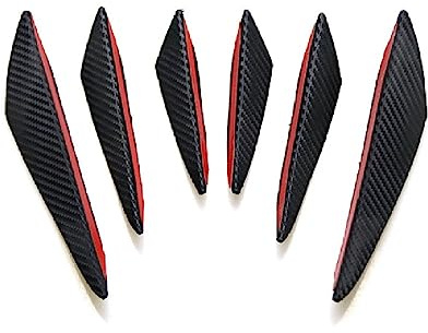BARAC 6 Piezas Alerón Delantero Universal para Coche, Juego de Parachoques Delantero Spoiler Labio, Aletas de Parachoques Delanteros, para Reducir la Resistencia del Coche (Fibra Carbono)
