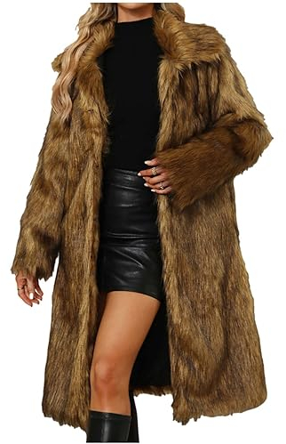 Damen Kunstpelz Mantel Winter Lange Warme Cardigan Parka Faux Fur Kunstfell Jacke Coat Winterjacke Winterjacke Damen Pelzmantel Felljacke Kunstfell Warme Winter Mantel Parka Fellmantel Felljacke