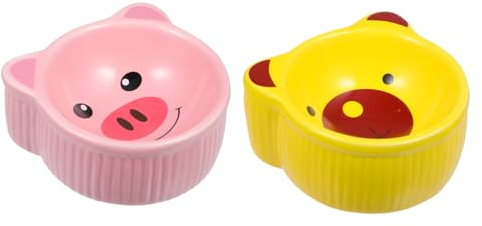 DOITOOL 2stücke Kerntyp Hamster Futternapf Keramisch Cartoon Design Praktisch Für Kleintiere Geeignet Für Hamster Meerschweinchen Und Andere Haustiere