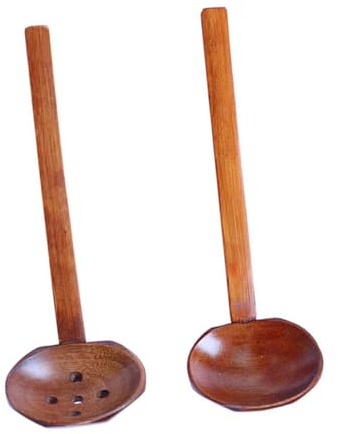 Cabilock 6 Pièces cuillère en bois cuillère à soupe grand cuillères à soupe ustensile de cuisine couverts poêle à frire cuillères en bois cuillère de salle à manger Ménage louche fondue