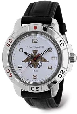 VOSTOK Komandirskie Navy Mechanische Handaufzieh-Armbanduhr #829, 431829 Leder, Militär