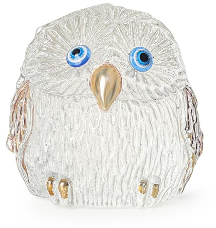 Tzstz - Escultura de búho de cristal, 58 x 50 x 58 mm, mini animales de cristal, pequeño, lindo, resistente a las manchas, para hogar, oficina, dormitorio, salón de regalos y colecciones.