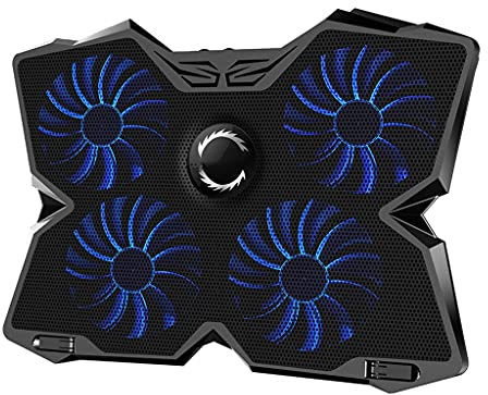 ZHCHAO Laptop Cooler Laptop Cooling Pad Notebook Gaming Cooler Stand with Four Fan and 2 Port for 14-17inch Laptop(Argento)