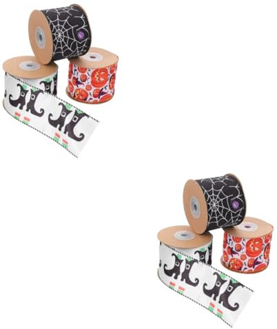 SEWACC 2 Sets Partyband Dekoratives Stoffband Polyester-satinband Rolle Schleifenband Kranzschleife Für Projekte 3 Rollen * 2