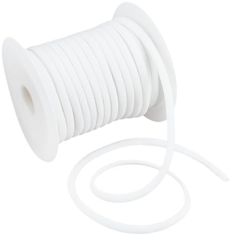 BENECREAT 20m elastische Schnur, 5mm weiße Dehnbare Schnur für Haargummis, Stirnbänder, elastische Polyesterschnur zum Nähen, Basteln und für Kunstprojekte DIY