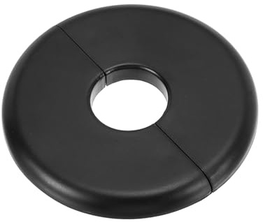 PATIKIL Plaque d'Écussons Auto-Adhésive Ronde en ABS 0.93/23.5mm, Couverture Murale pour Tuyau d'Eau, Cache Mitigeur Douche Boucles Rosace Robinet Chauffage Plomberie Mural, Noir