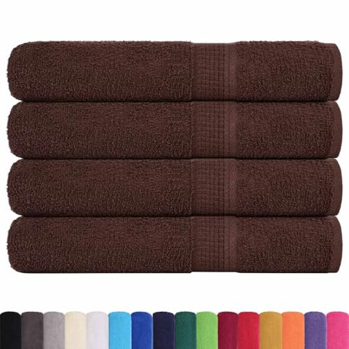 vidaXL Serviettes de Sauna FROGN 4 pcs Marron 80x200 cm 360 g/m² 100% Coton, Serviette, Serviette de Bain, Serviette en Coton