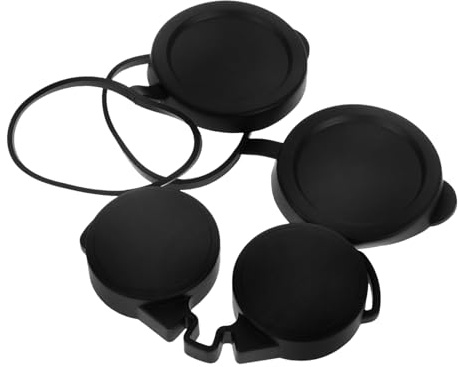 KOMBIUDA Cache-Objectif en Caoutchouc Noir pour Jumelles, Lot de 3 Pièces, Protection Oculaire Résistante pour Activités Extérieures et Voyages