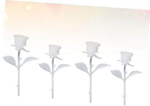 JEWEDECO 4pcs DIY Crystal Epoxy Model Miniature Rose Model Craft Creative Decor Miniature Flower Making Supplies for Home Store Decorative Artificial Flowers