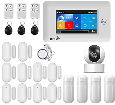 WEIJICUI Allarme Casa Senza Fili, TUYA di Allarme antifurto Wireless for la Sicurezza Domestica con IP Carema Compatibile(Medium)
