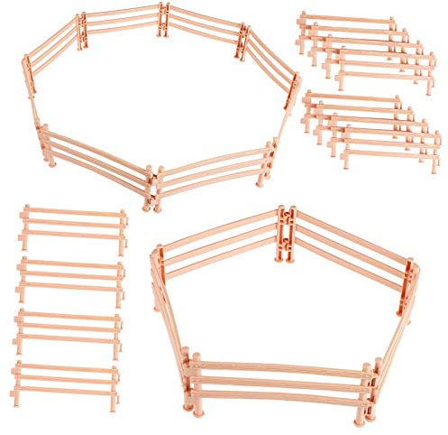 BESTonZON 50pièces Lot de Clôtures Réalistes pour Corral Accessoires pour Jouets De Ferme Clôtures pour Grange Écurie Figurines Animaux