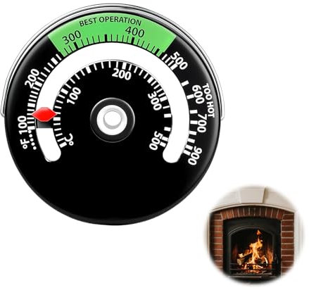 wilcractk Termometro Horno de 1 Pieza para Horno/Barbacoa/Ahumador - Termómetro Horno de Acero Inoxidable, Esfera Precisa - Para Chimeneas, Estufas de Leña, Parrillas y Cocinas