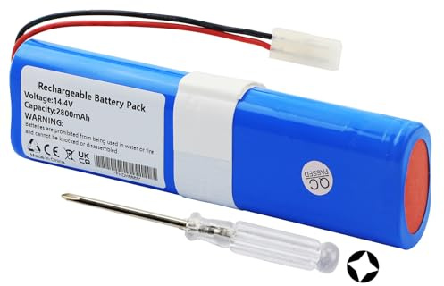 2800mAh Robot Aspirador Batería para Rowenta X-Plorer 75, X-Plorer 75S+ | X-Plorer Serie 95 RR8567 RR8585 RR8587 RR7687 RR7987 RR7635WH RR7647WH RR7675WH RR7687WH RR8587WH RR8575WH Vacuum Cleaner