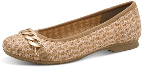Jana Women's Damen Ballerina Vegan 8-22171-44 Ballet Flat, Lt Natural, 6 UK