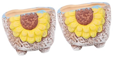 Toddmomy 2piezas Maceta De Cerámica Sencilla para Suculentas Cactus y Bonsáis Decoración De Escritorio para Plantas Pequeñas