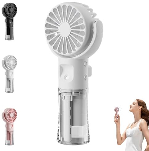 Ohphnt Mini Ventilator Mit Wasserkühlung,mini ventilator hand mit wasser,luftkühler Mit Wasserkühlung Leise,4 Geschwindigkeit Handventilator Akku Aufladbar Mit Wasser,USB Ladbare-A