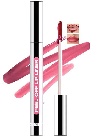Lip Liner Stain – Peel Off Waterproof Matte Lipstick with Highly Pigmented Transfer Proof Formula, Long Lasting Smudge Proof Lip Tint, Reveal Tattoo Gloss for Soft Smooth Finish (Berry Red)