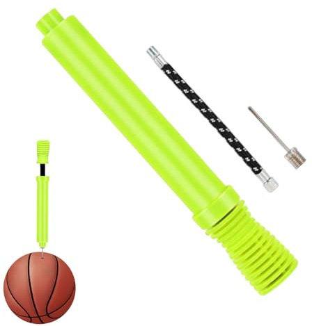 Ball Air Pump - Two Way Hand Inflator, Compact Action Pump, Portable Tool with Needle and Extension Hose for Basketball, Football, Volleyball, Exercise, Beach Sports Equipment